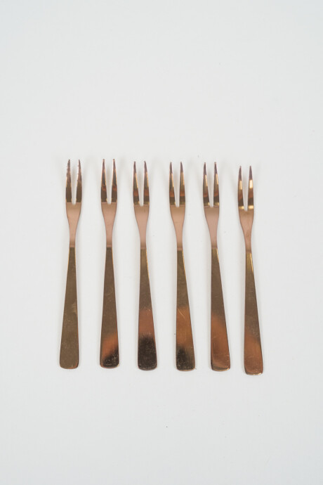 Tenedor Para Fruta Asher, Set 6 Un. Rose Gold Color Unico