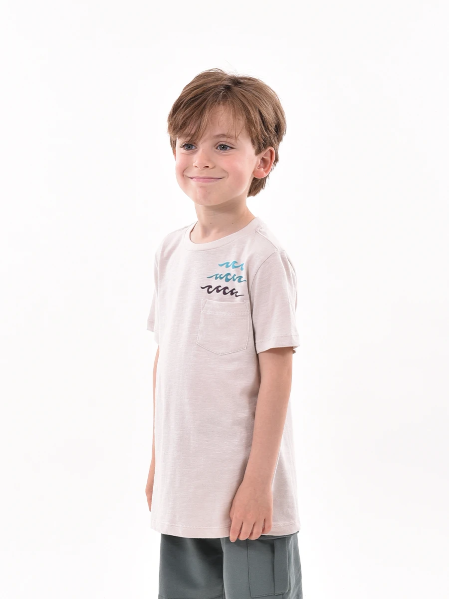 REMERA WILD WAVES - GRIS CLARO 