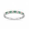 Anillo medio sinfín Clásico S de oro blanco 18k con brillantes y esmeraldas Anillo medio sinfín Clásico S de oro blanco 18k con brillantes y esmeraldas