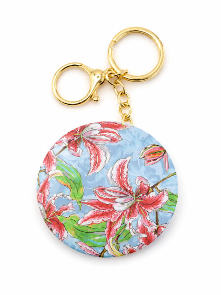 ESPEJO FLORAL CON LLAVERO ESTAMPADO 1