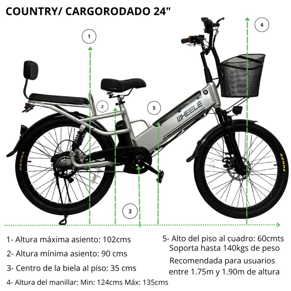 Bicicleta Eléctrica Wheele Country Cargo Grey 20"" WHEELE COUNTRY/CARGO 20"""" GREY