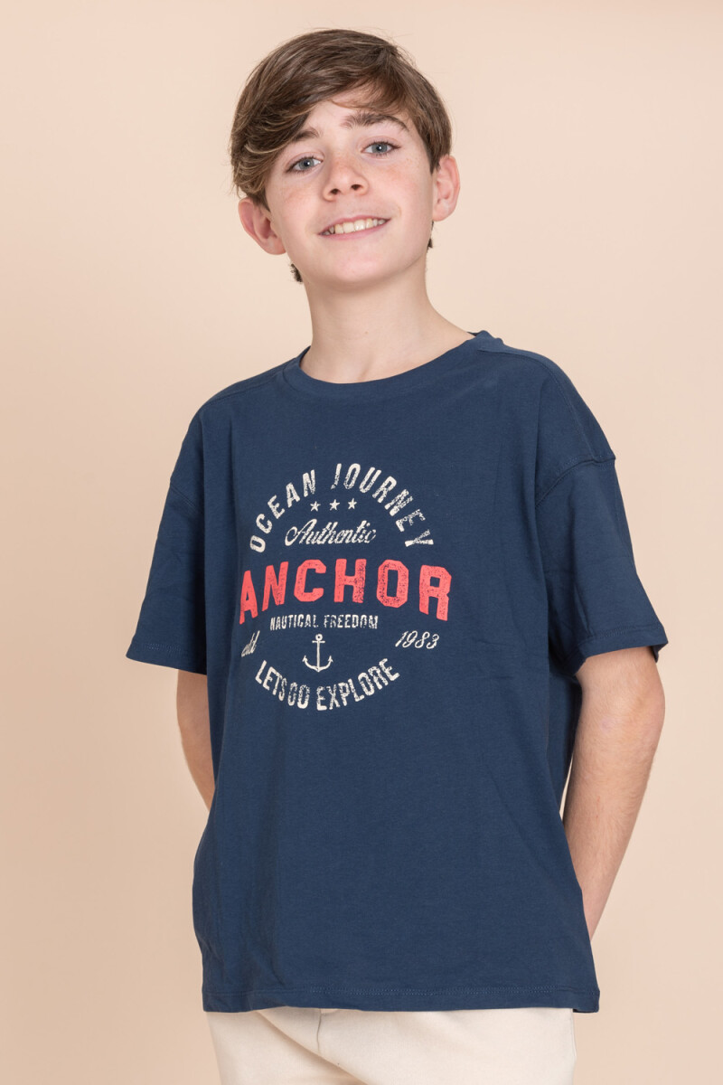 Remera estampada - Anchor azul 