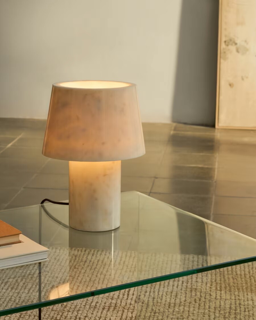 Lámpara de mesa Alaro de mármol blanco Lámpara de mesa Alaro de mármol blanco