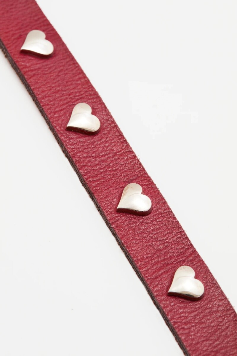 Cinturón Mini Hearts Bordo
