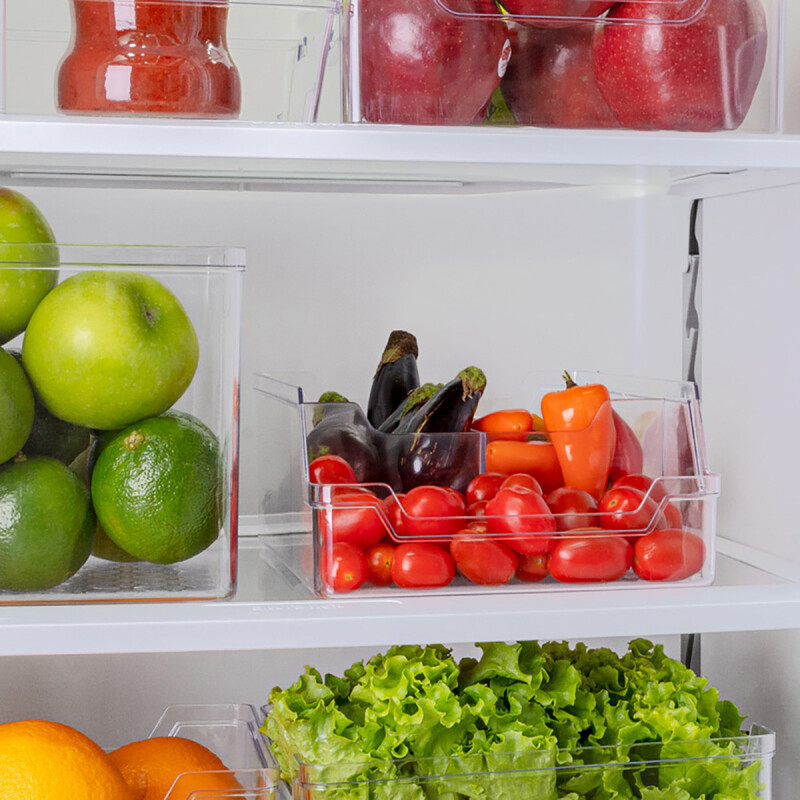 Organizador Acrílico con divisiones multiuso heladera 18x28cm TRANSPARENTE