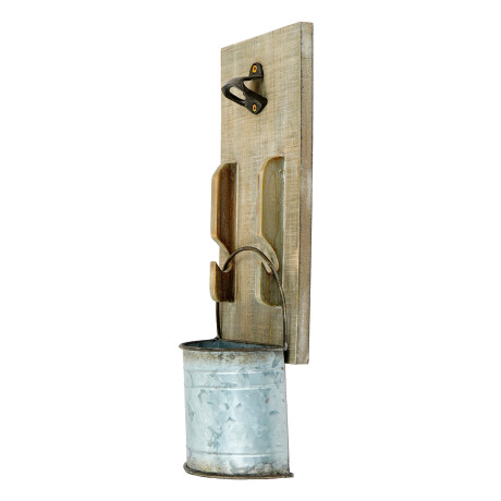 Destapador de botella con deposito para pared Destapador de botella con deposito para pared