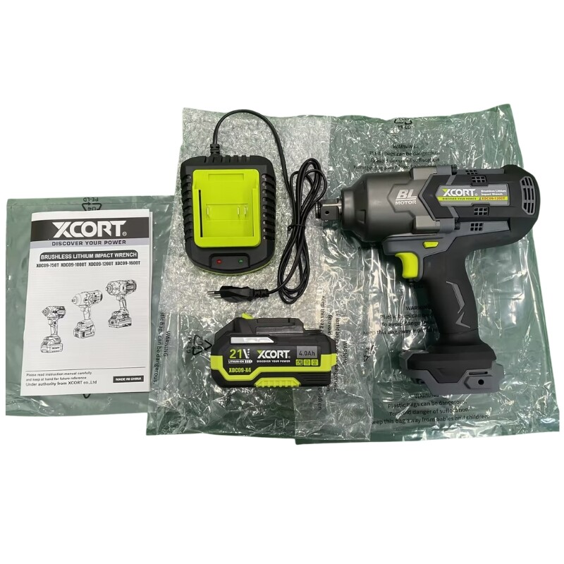XCORT LLAVE DE IMPACTO INDUSTRIAL BRUSHLESS 1/2 21V 750NM BATERIA 4.0AH&CARGADOR Xcort Llave De Impacto Industrial Brushless 1/2 21v 750nm Bateria 4.0ah&cargador