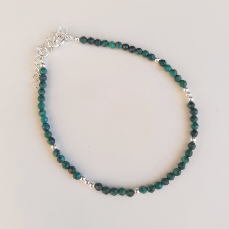 Pulsera VIRGINIA en plata 925 y piedras naturales Malaquita
