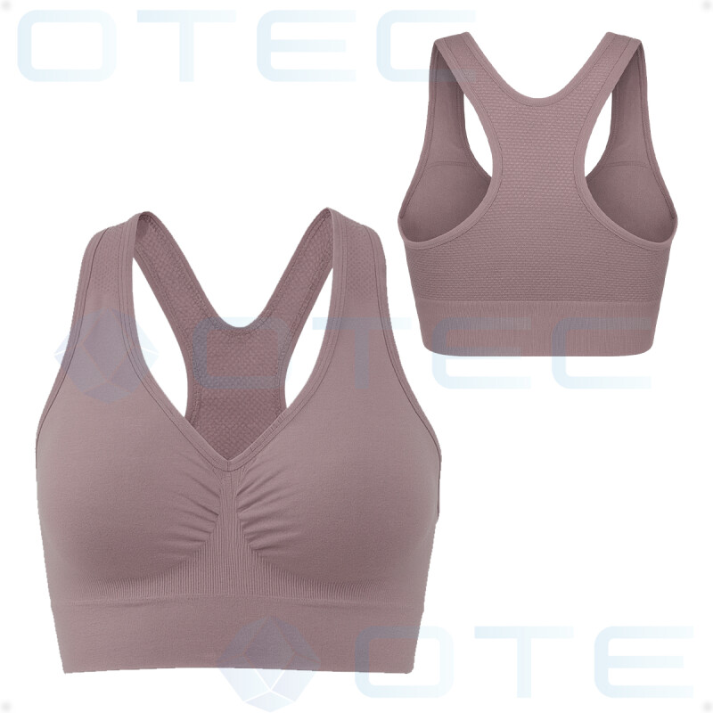 Soutien Top Sin Costuras Con Tiras Espalda Nadador Color Rosa