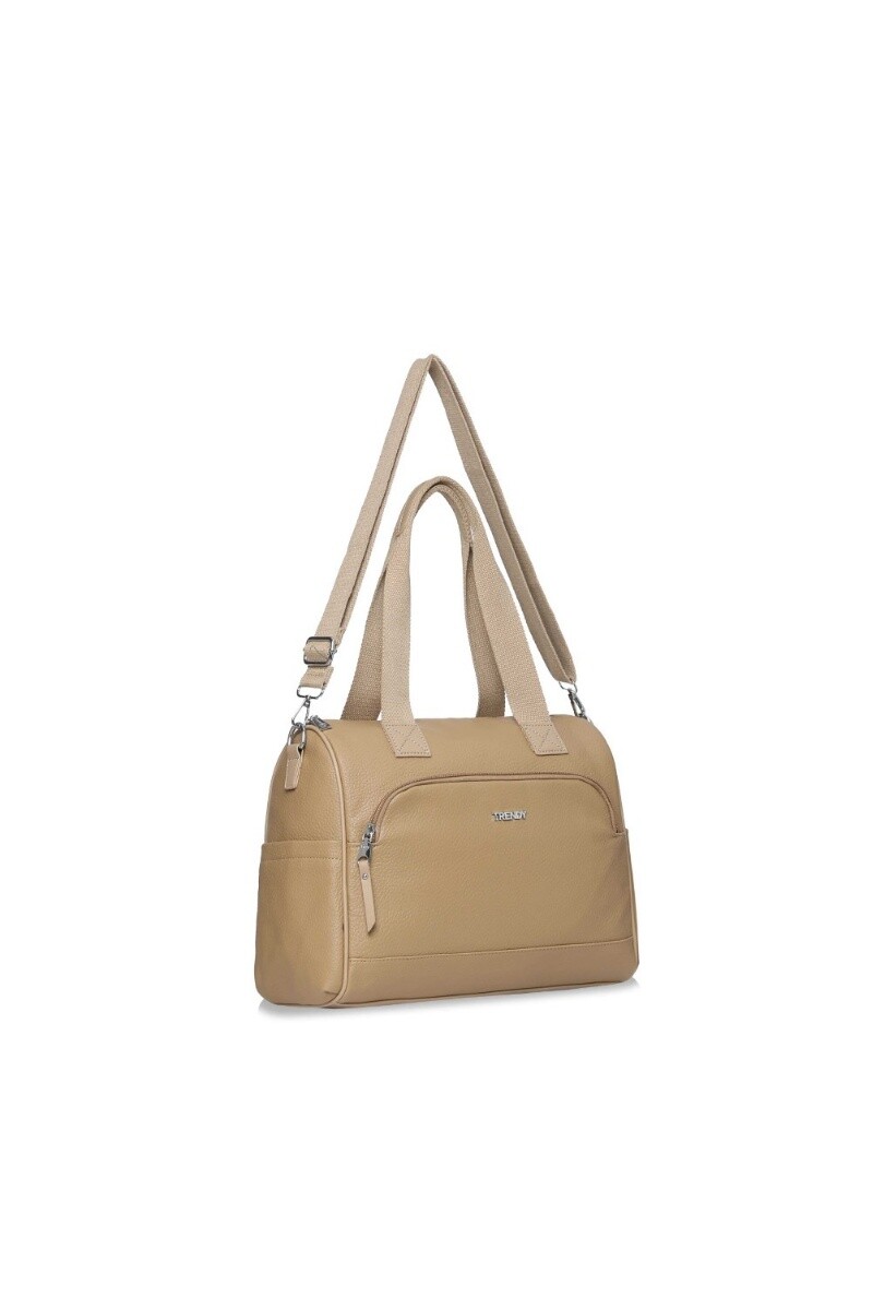 Cartera con bolsillo frontal Beige