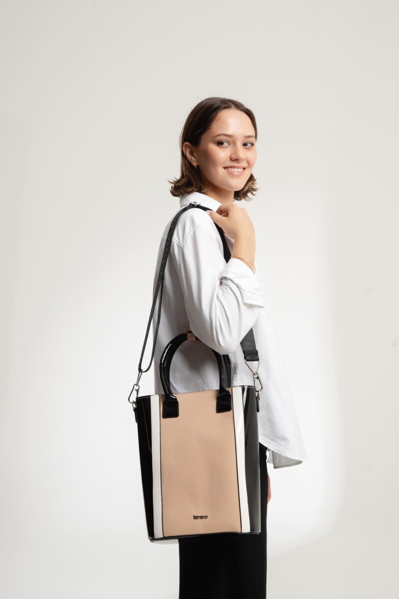 Matera de Mano con Correa - Charol Beige 