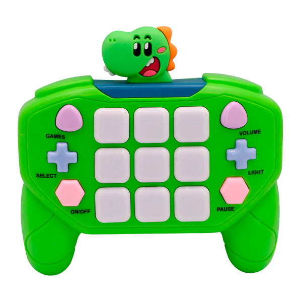 Joystick Consola Interactiva 15 Botones Con Luces Y Sonido Dinosaurio Verde
