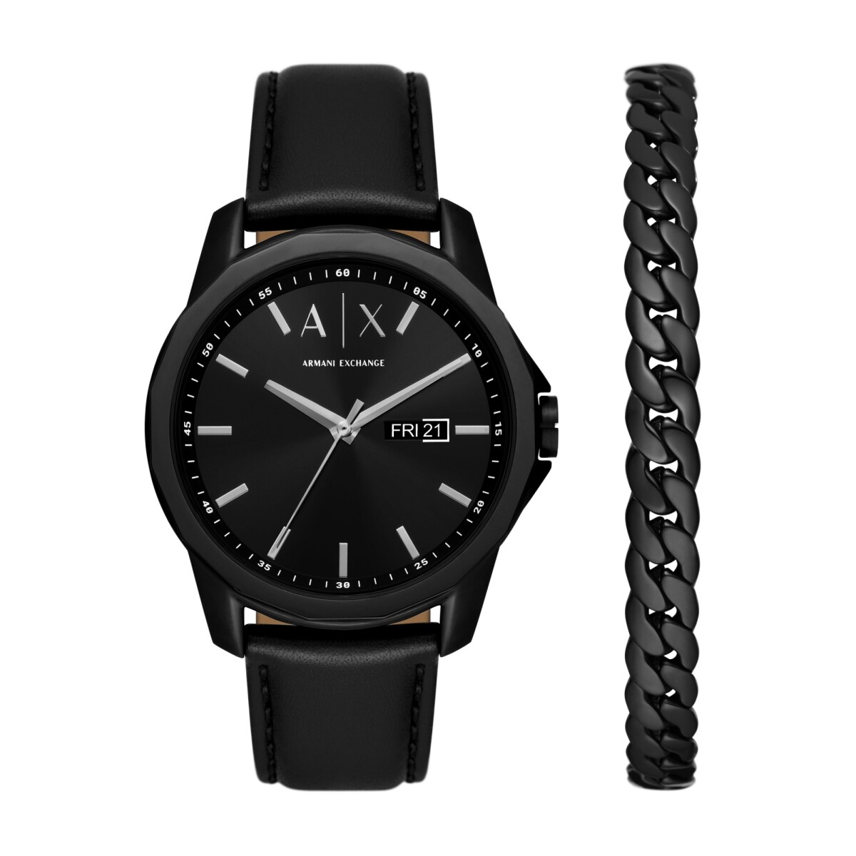 Reloj Armani Exchange Fashion Cuero Negro 