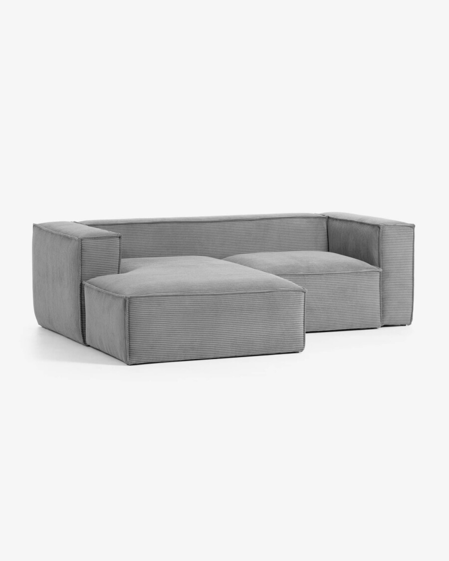 Sofá Blok 2 plazas chaise longue izquierdo pana gris 240 cm Sofá Blok 2 plazas chaise longue izquierdo pana gris 240 cm