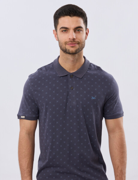 REMERA POLO ESTAMPADA JERSEY Azul
