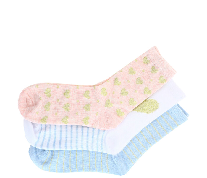 Medias de Mujer Miss Carol Media CORA pack x3 Rosado - Blanco - Gris