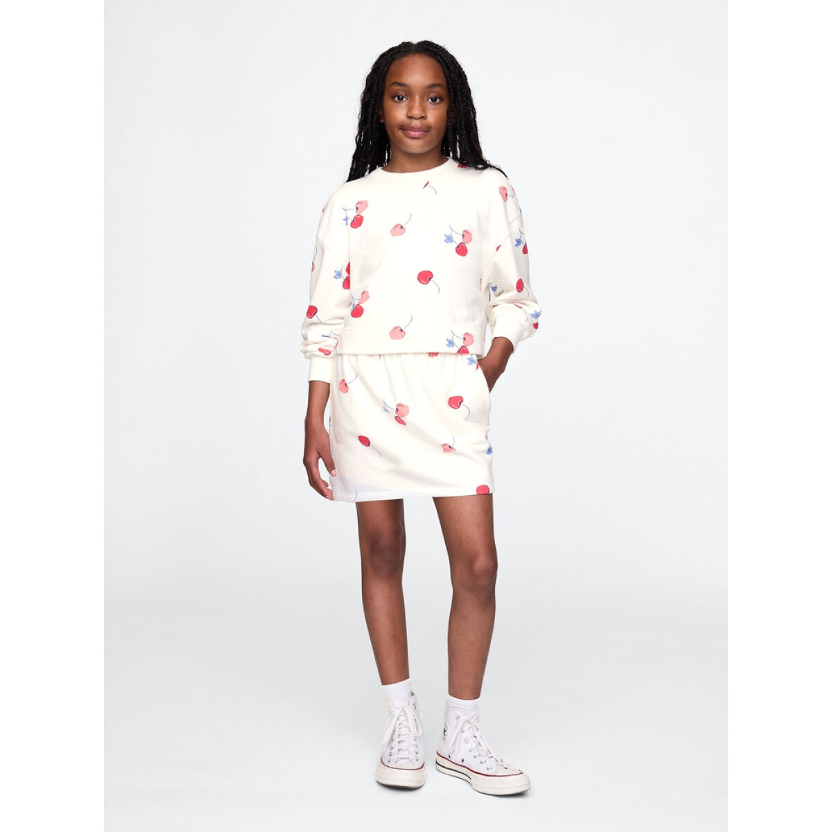 JPN MB FLEECE SKORT - CHERRY PRINT 