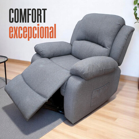 Sofá Sillón Poltrona Reclinable Masajeador Electrico Color Tela Gris Sofá Sillón Poltrona Reclinable Masajeador Electrico Color Tela Gris