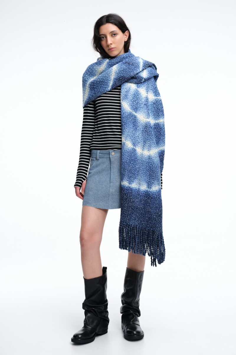 BUFANDA SHIBORI Azul
