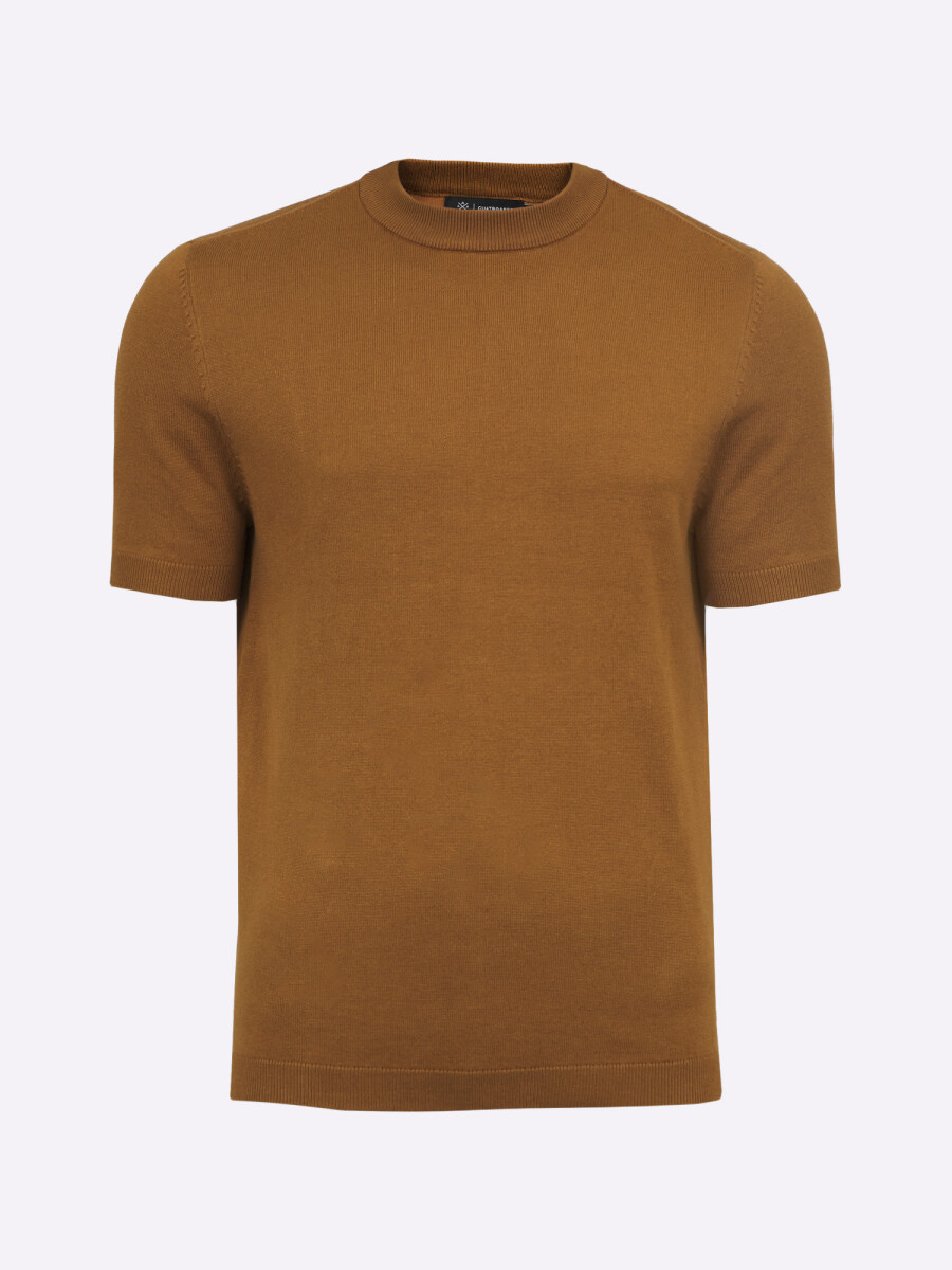 T-shirt tejida lisa - cobre 