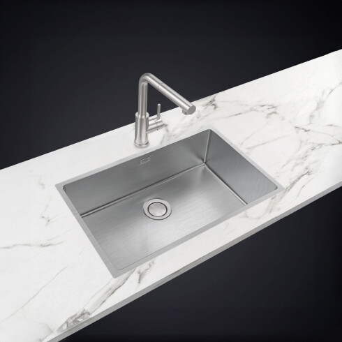 PILETA DE COCINA RECTANGULAR 70X40X20CM ACERO INOXIDABLE DE PEGAR O SOBREMESADA 000