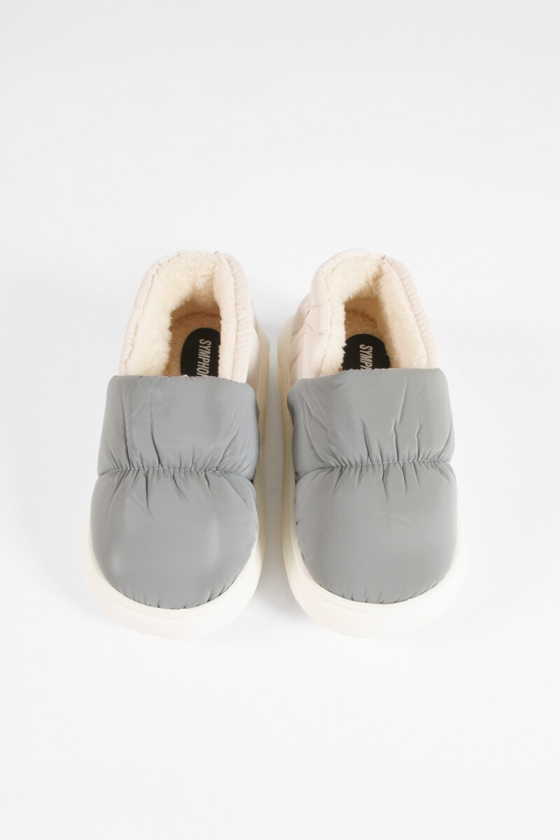 Pantufla puffy gris