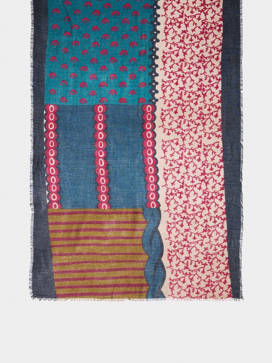 Pañuelo Estampado De Lana multicolor