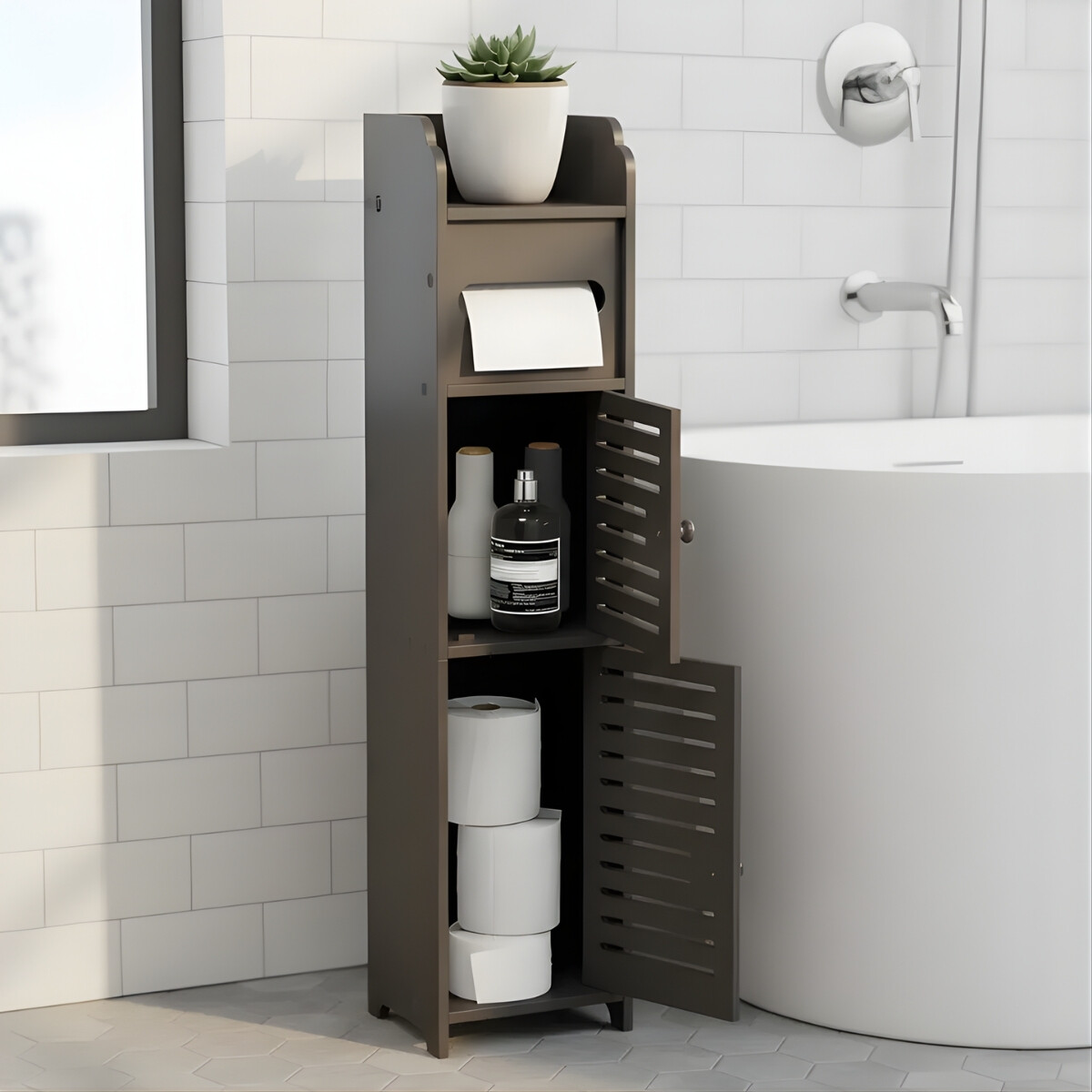 Mueble de baño reducido con puerta - NEGRO 