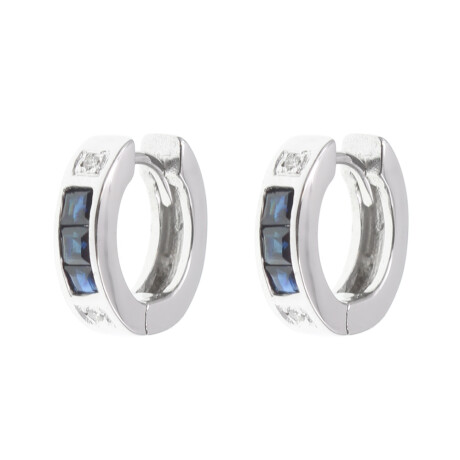 Aros Lucía en oro blanco 18k con brillantes y zafiros Aros Lucía en oro blanco 18k con brillantes y zafiros