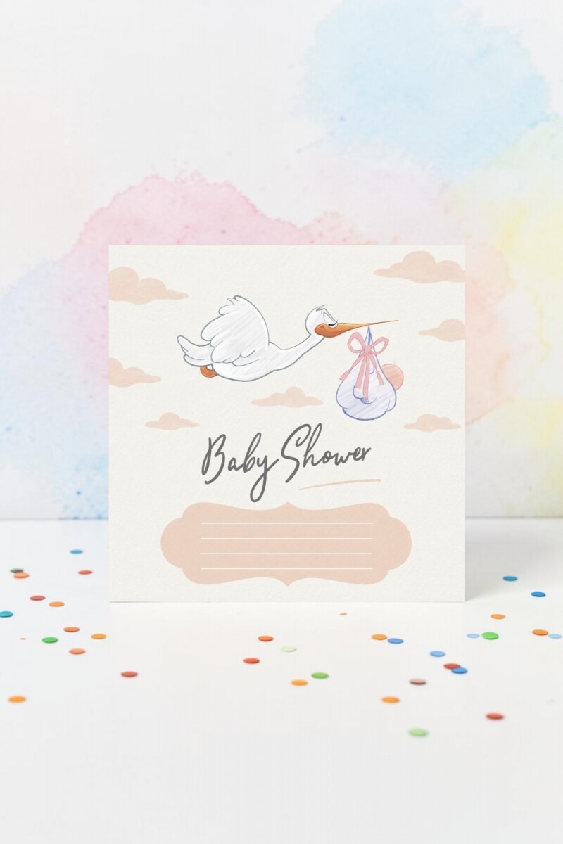 Tarjeta 10x10 baby shower - DISEÑO 4 