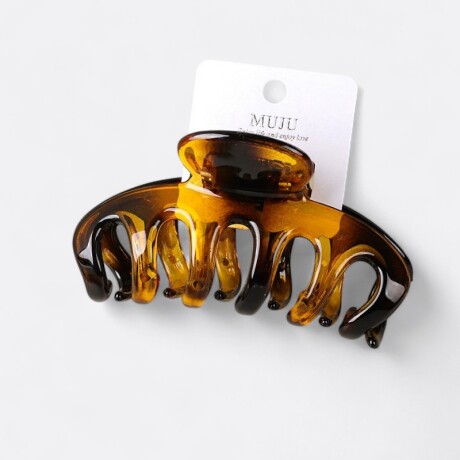 Pinza Para Cabello Grande Marrón