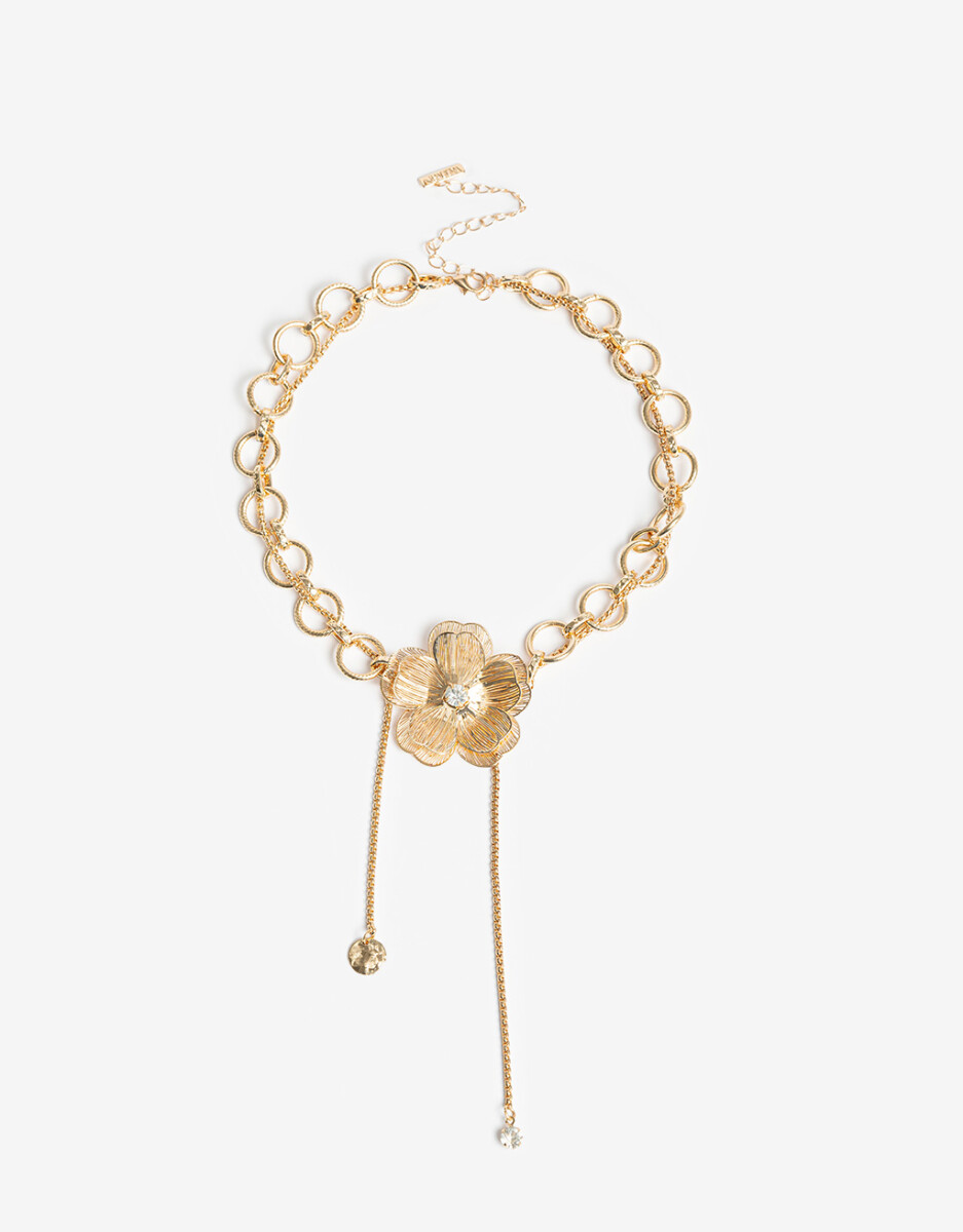 Choker De Metal Con Flor Dorada 