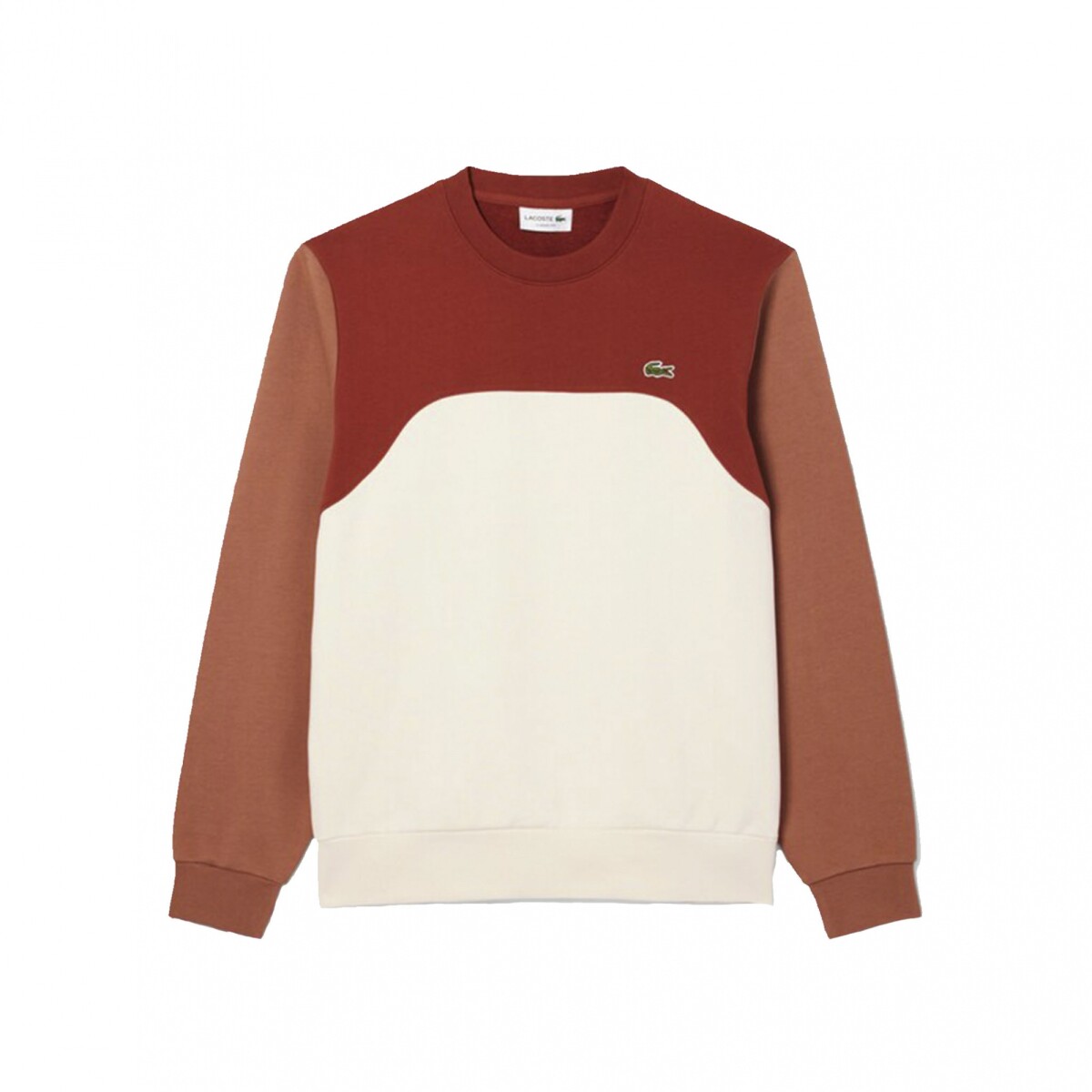 BUZO LACOSTE CUELLO REDONDO COLORBLOCK - White/red 