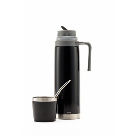 Termo Comet tapa mate Capri 1 Lt + bombilla Negro Metal