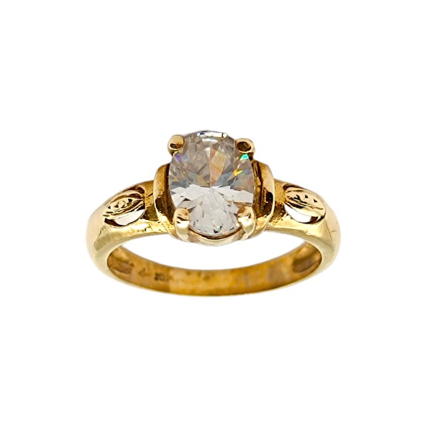 Anillo Solitario-Oro bajo-Piedra Zirconia-AN8096 conpiedra