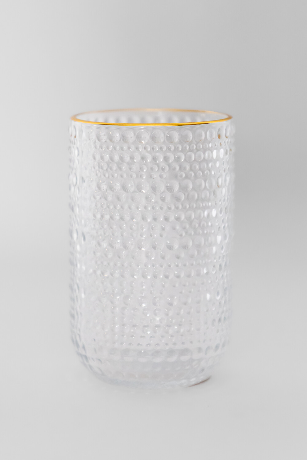 Vaso Alto Dots Borde Dorado Estampado 4