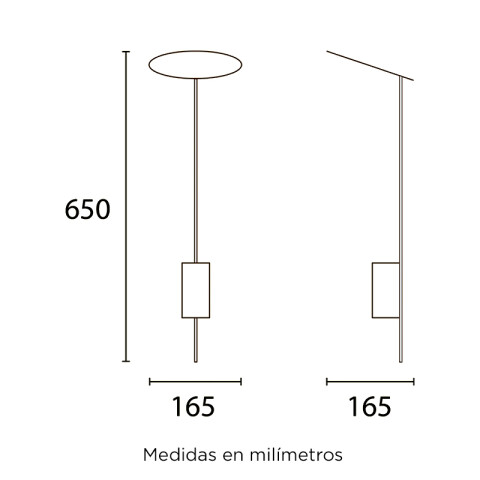 Poste negro luz indirecta 1xGU10 IP54 500mm BM5000