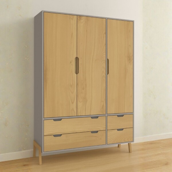 ROPERO - 3 PUERTAS LINEA WOOD GRIS