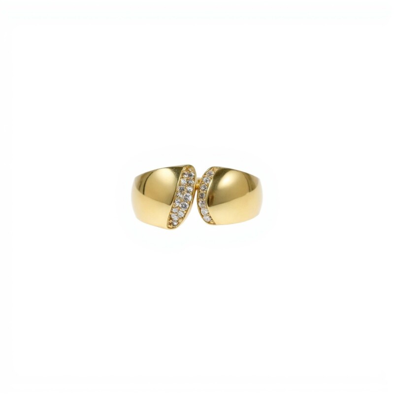 Anillo Banda/ Zirconias - Oro bajo-Con Zirconias-AN8567 sinpiedra