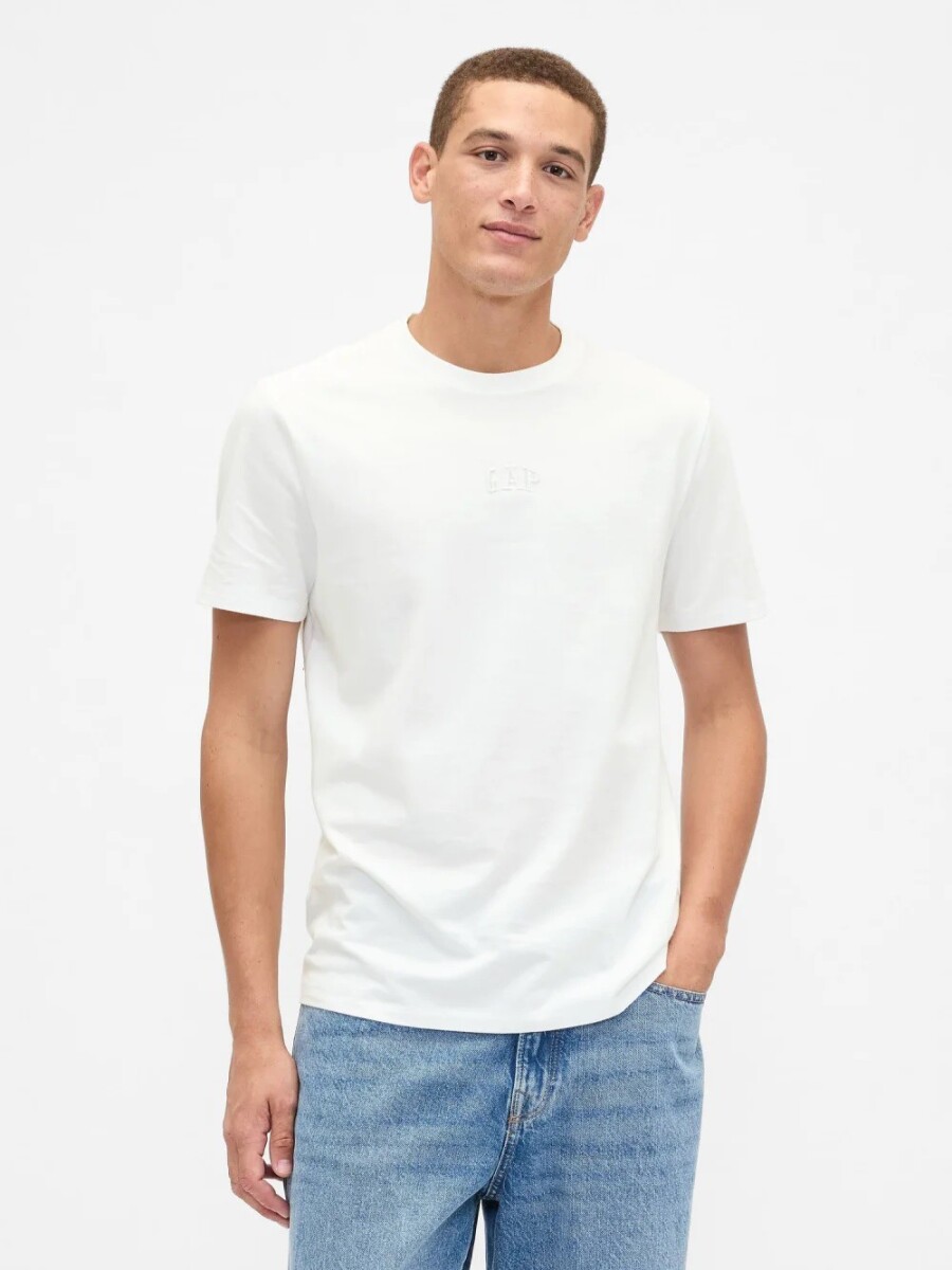 Remera Mini Logo Gap Hombre - New Off White V2 