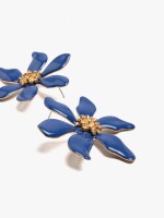 Pendientes Maxi De Flor azul