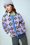 Cardigan geométrico violeta