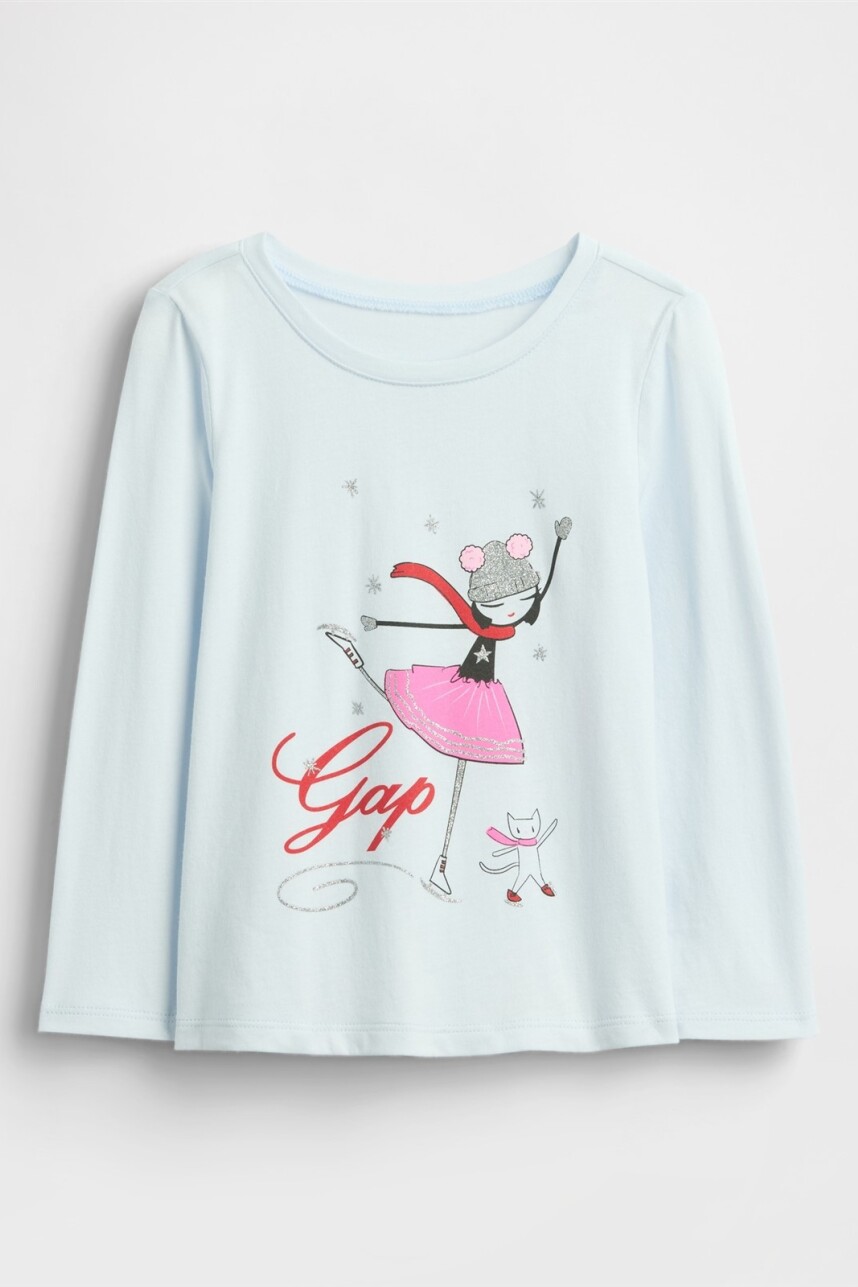 Remera Logo Gap Toddler Niña Serene Blue