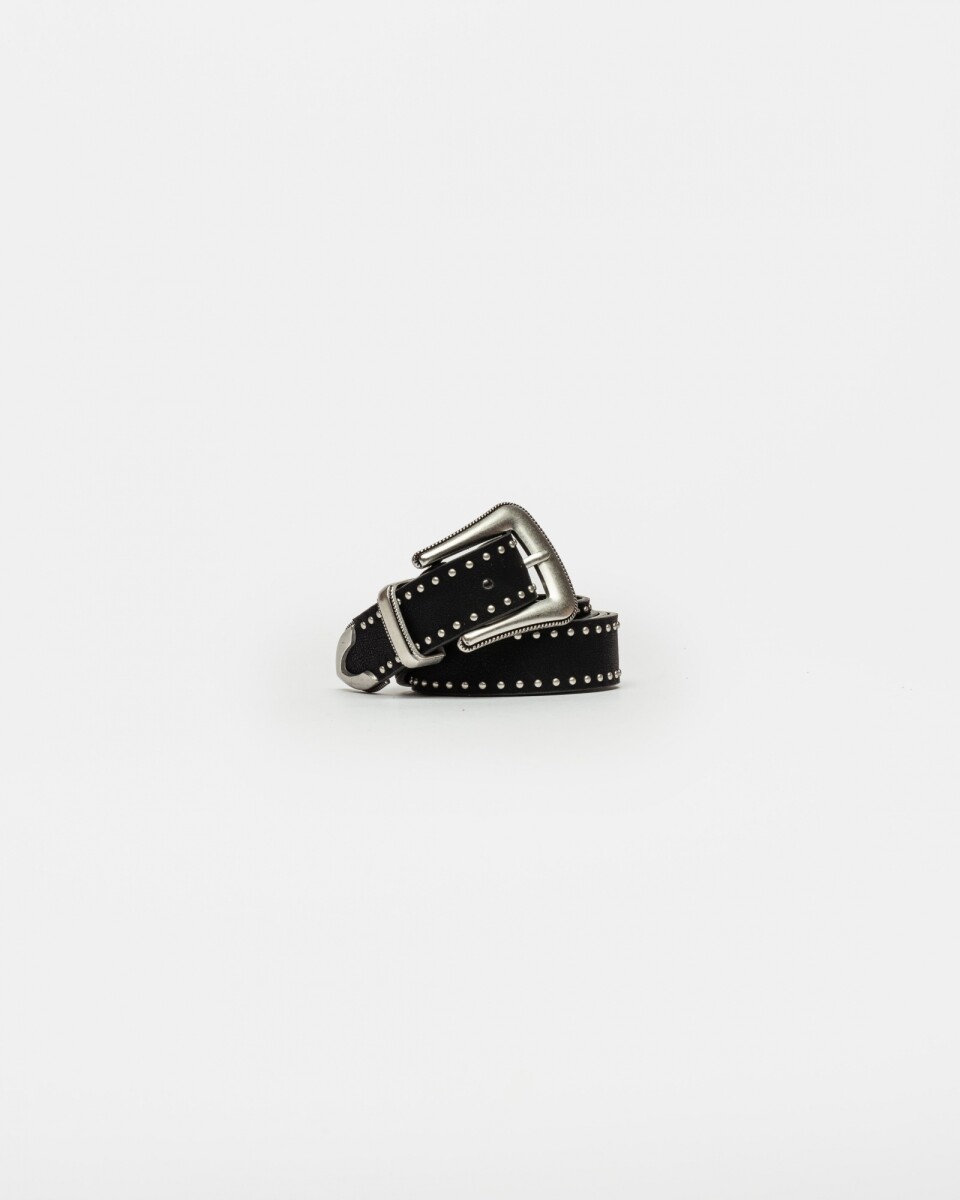 Cinturon North En Efecto Cuero - Negro 