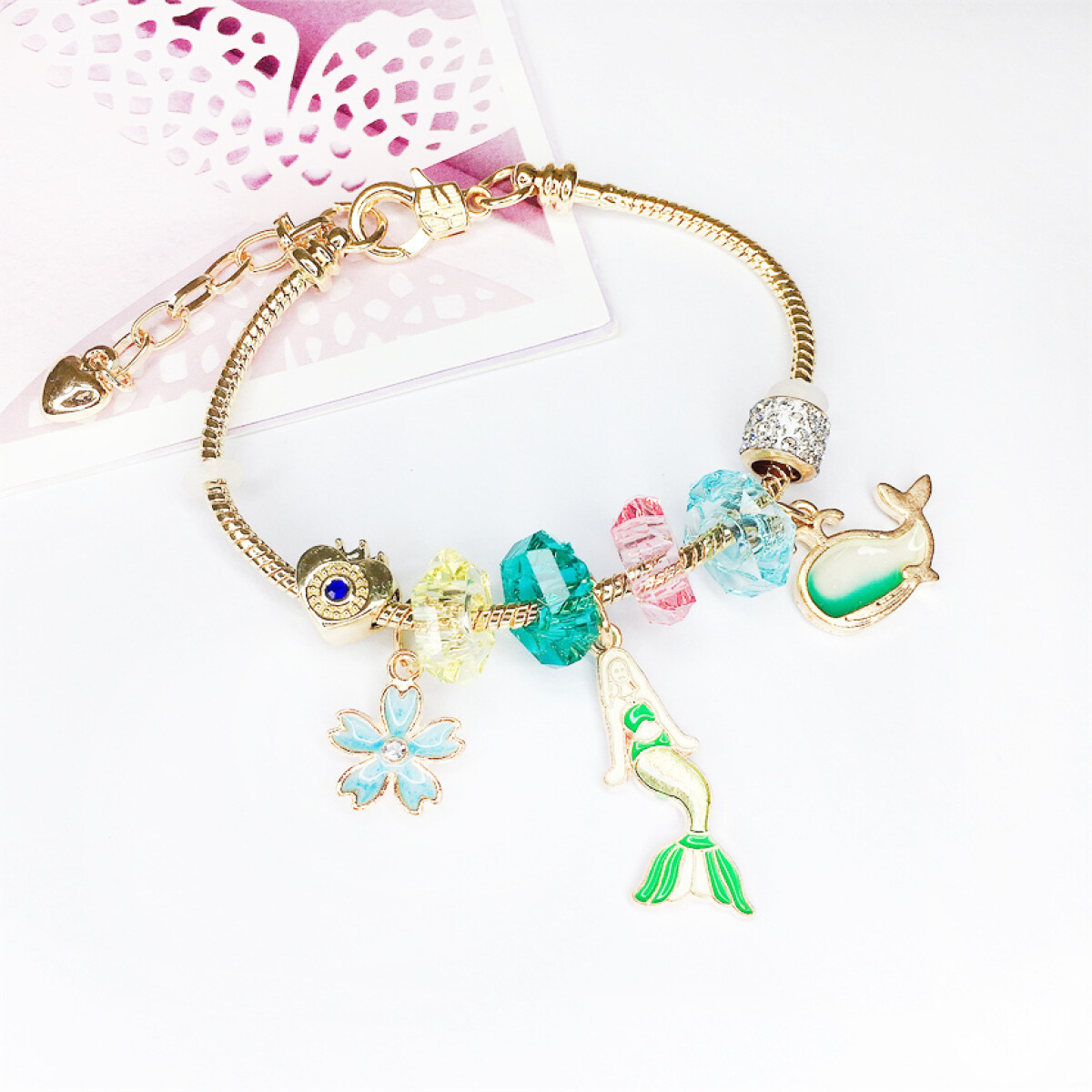 Pulsera Estilo Pandora Sirenas - Verde 