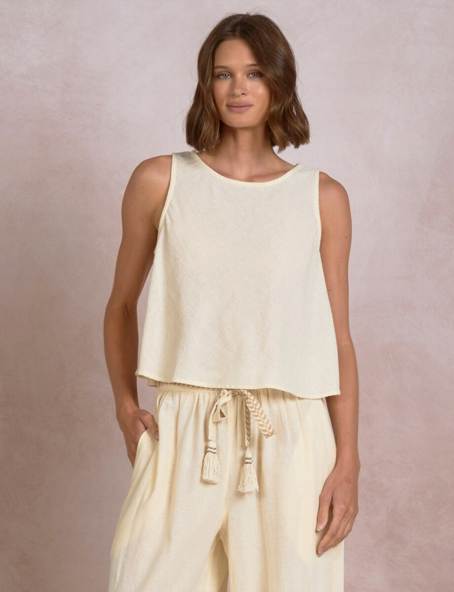Blusa Algodon & Lino - Beige Claro 