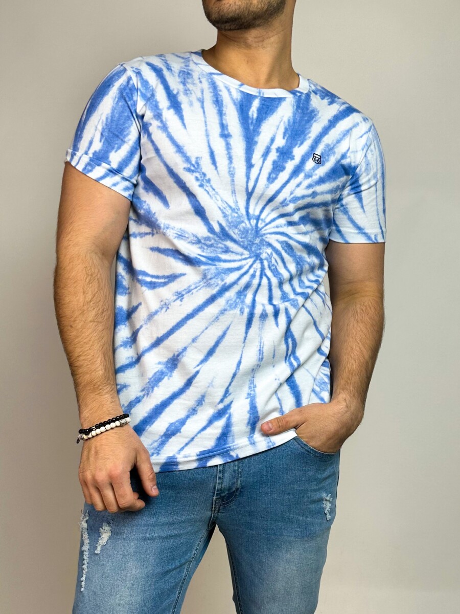 T-Shirt efecto batik Bertoni - Azul 