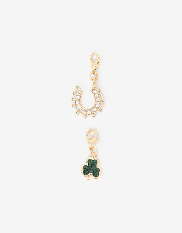 Dijes Lucky charm Set De Dijes Trébol Y Herradura - Dorado