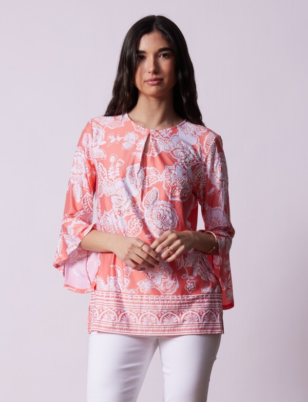 Blusa Flores CORAL