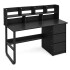 Escritorio 3 Cajones Con Estantes De Madera Y Metal Movi Esh0027m NEGRO